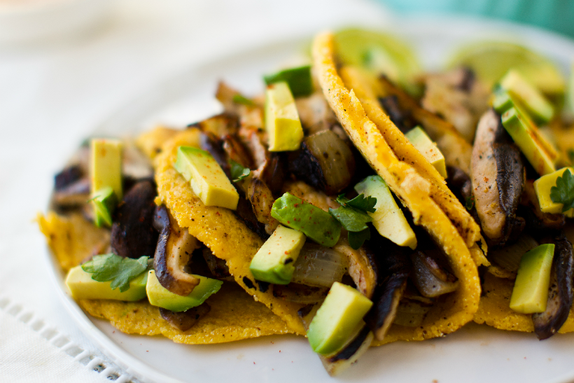 Mushroom Tacos with homemade tortillas from Healthy Happy Vegan Kitchen Mushroom Tacos with homemade tortillas from Healthy Happy Vegan Kitchen