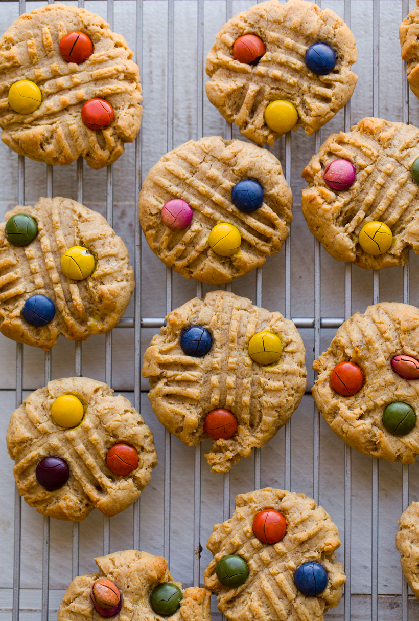 rainbow candy peanut butter cookies