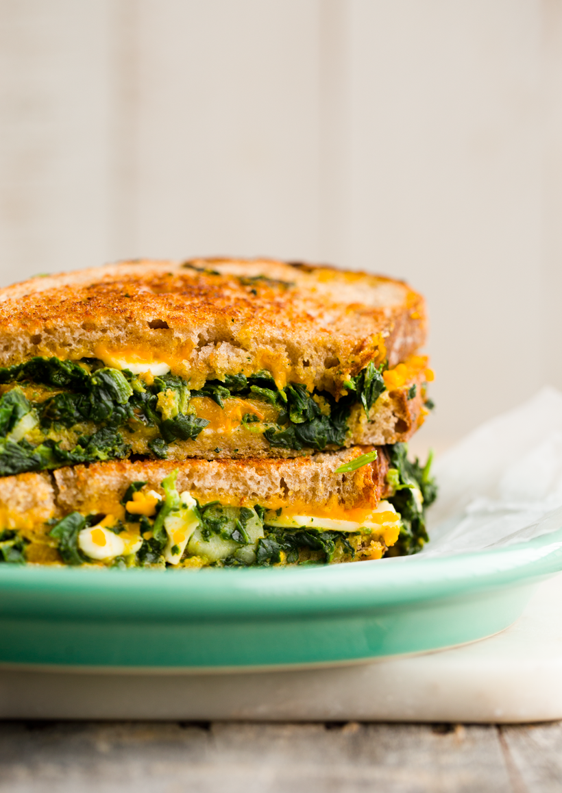 spinach stuffed grilled cheese sandwich